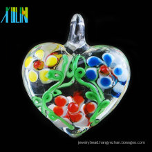 lampwork glass beads to make pendant printing flower heart pendant